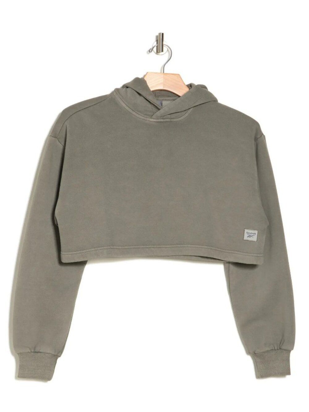 Reebok Crop Hoodie Size Small Greenish Grey